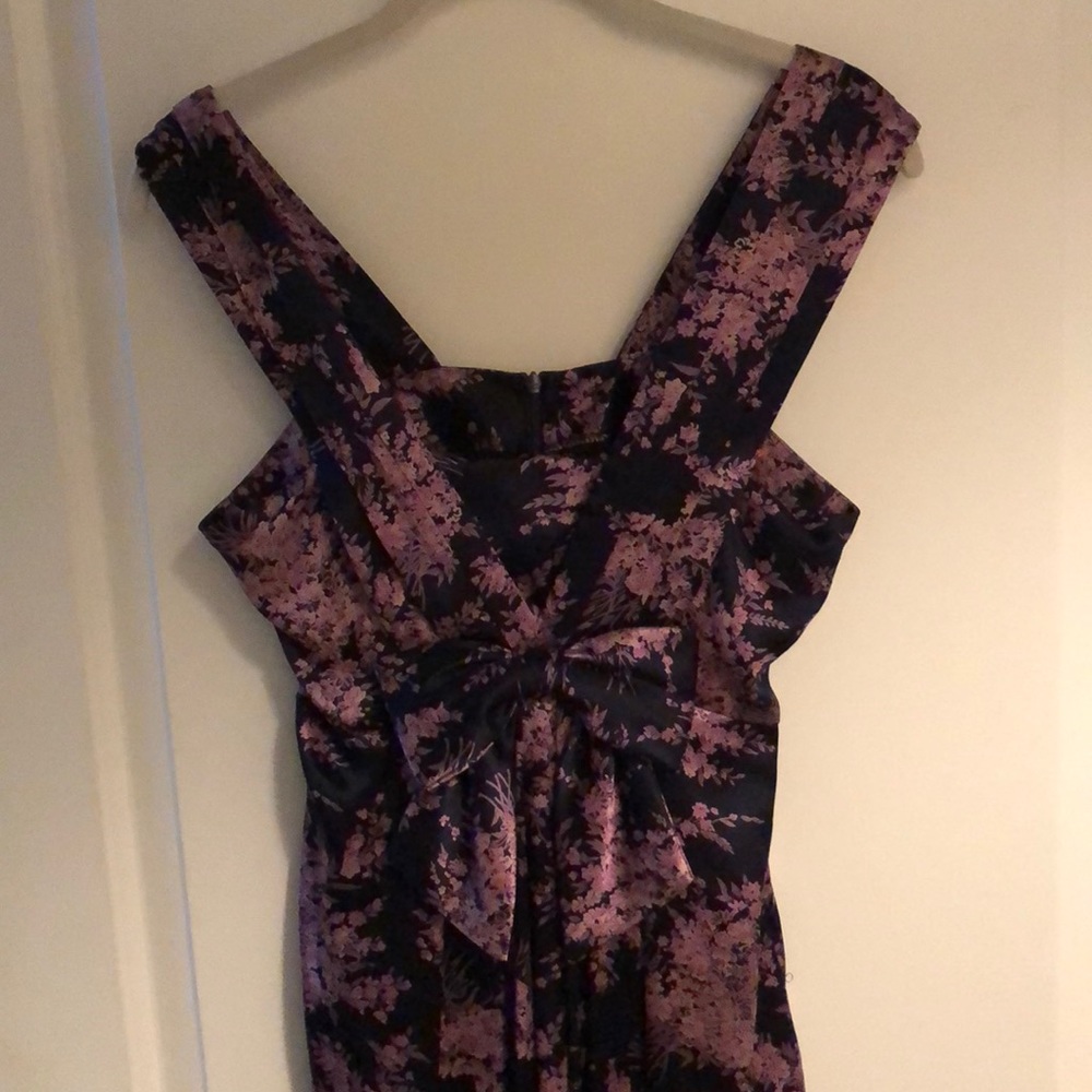 NWT Sz 4 Navy Floral Silk Betsey Johnson Dress Bow